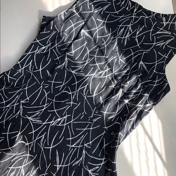 VINTAGE Scarlett midi dress black & white size 3 / 4 - Picture 1 of 13